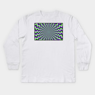 Optical Illusion Moving Colors Artwork Kids Long Sleeve T-Shirt